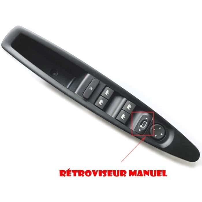Leve Vitre rétroviseur MANUEL avant gauche compatible Citroen C4 9 PIN 9651464577 6554.HA bouton commande @Pro-Plip