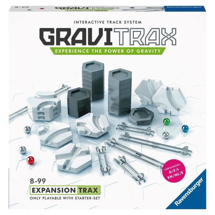 GraviTrax Set d'extension Rails - Jeu de construction STEM - Circuit de billes créatif - Ravensburger 44 pièces - dès 8 ans
