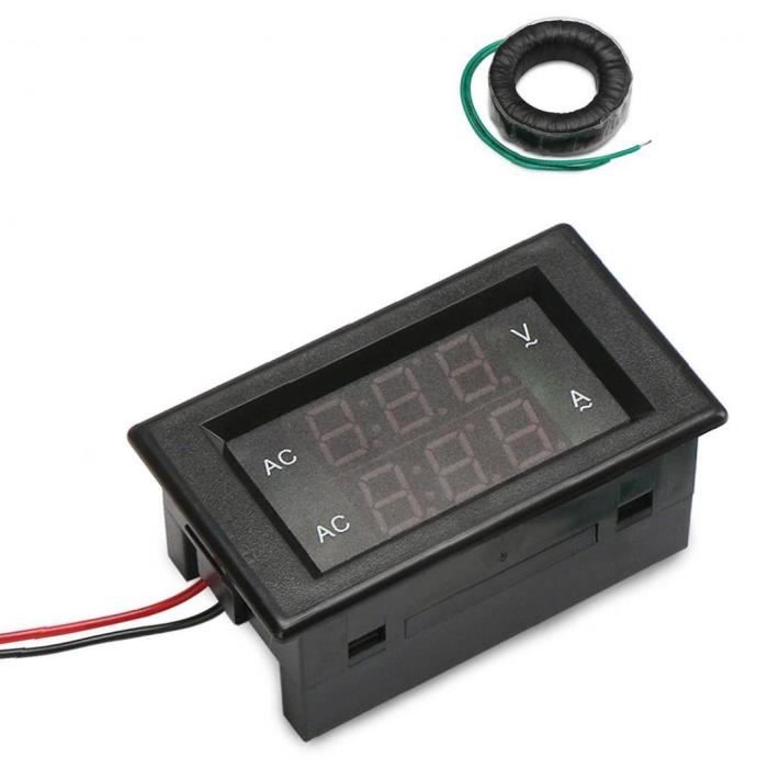 Multimètre numérique Voltmètre AC130-500V 220A DÉTECTEUR DE DOUBLE DE PANNEAU DOUBLE DE LED Noir Outils électriques