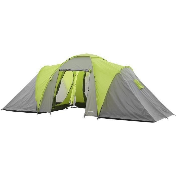 Tente de camping familiale 6 places SURPASS SURPTENT601 Vert et Gris