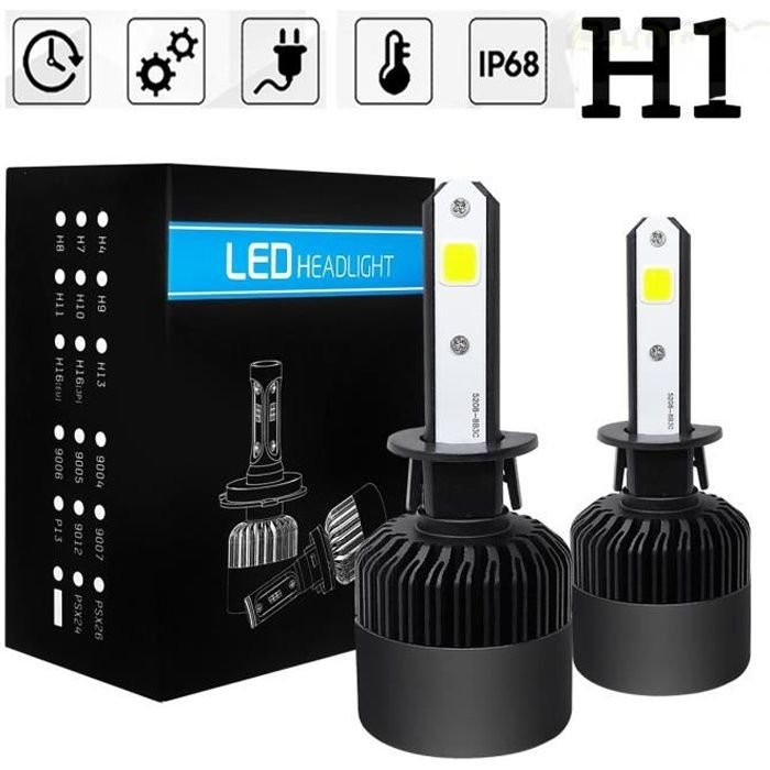 TEMPSA 2X H1 LED Ampoules Phare de Voiture Haute Puissance 500W 500000LM Blanc 6000K BLANC