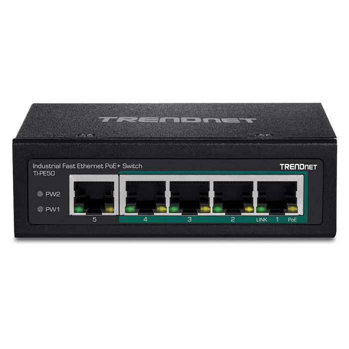 trendnet 5-port ind.fast eth poe+ switch din-rail noirRouteur, Wifi, Réseau 5-PORT IND.FAST ETH POE+ SWITCH DIN-RAIL 182473