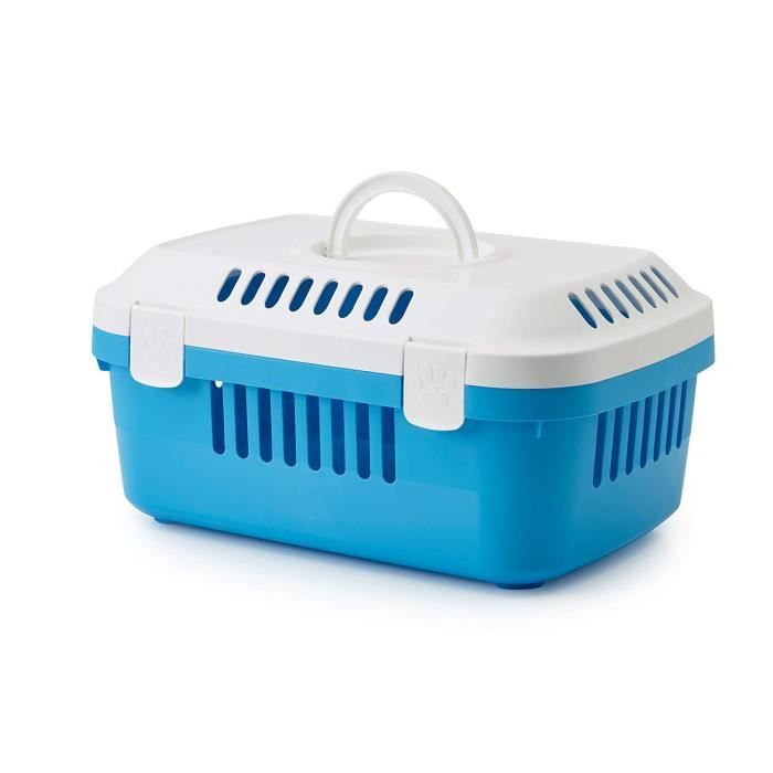 VADIGRAN Savic Discovery Transport en Plastique pour Petit Animal Blanc/Bleu 49 x 33 x 24 cm - 3226-00WP