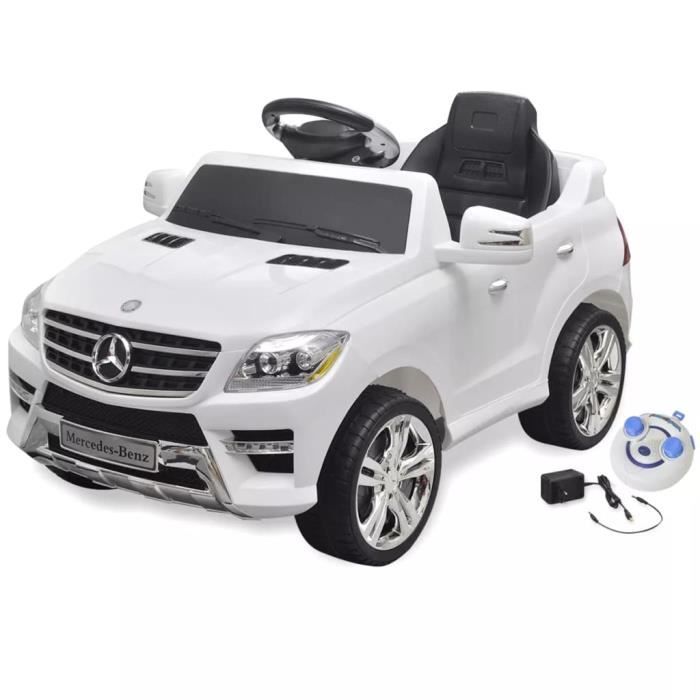 Voiture électrique 6 V avec télécommande Mercedes Benz ML350 blanche cadeau pour enfant
