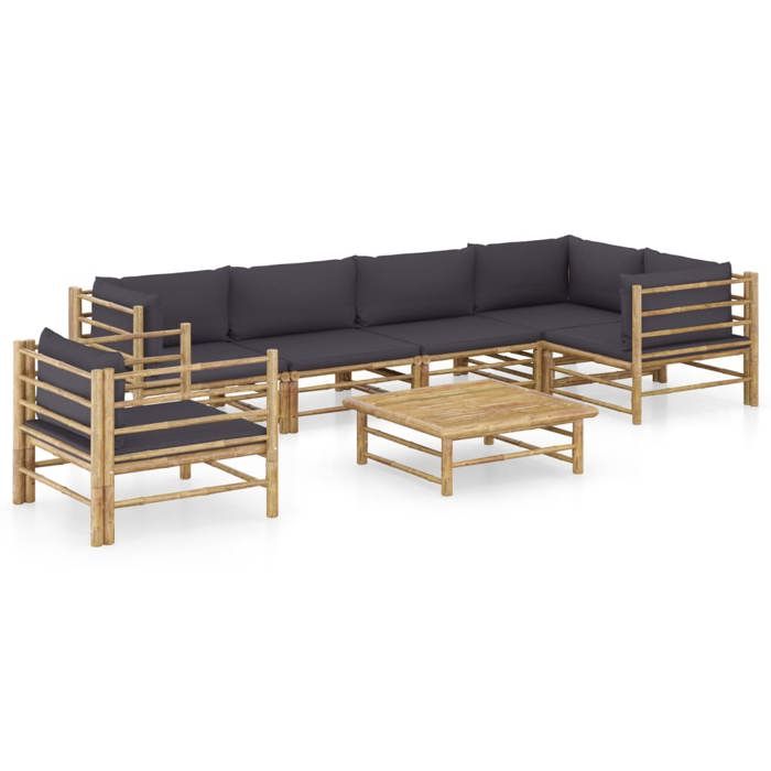 vidaXL Salon de jardin Bambou