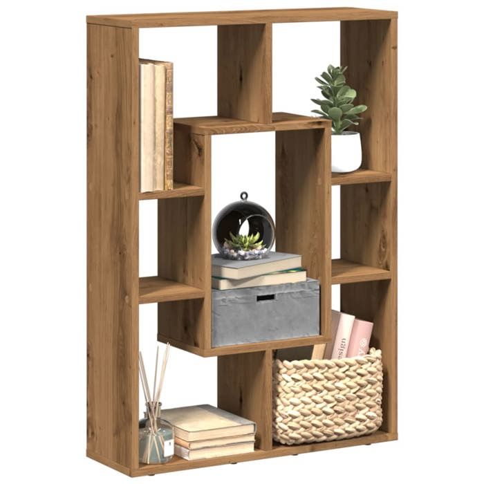 vidaXL Bibliothèque chêne artisanal 63x20x90 cm bois dingénierie étagère étagère de rangement support à livres étagère 858146