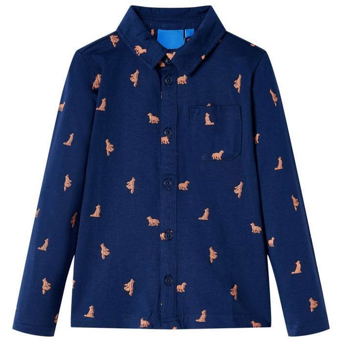 Chemise pour enfants bleu marine 92/104/116/128/140 Chemise pour enfants bleu marine 92/104/116/128/140