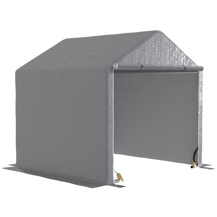 Abri de jardin - Outsunny - 2 x 2 x 2 m - cadre en acier galvanisé - imperméable et résistant aux UV - gris