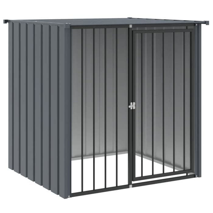 Niche pour chien - UU - avec toit - noir 110x103x109 cm acier galvanisé A90