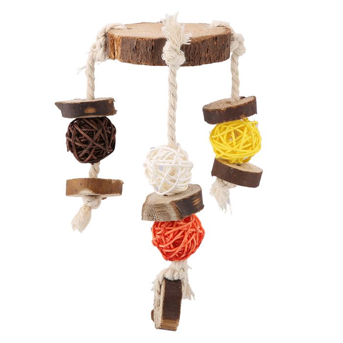 Blocs de nœuds pour perroquets Jouets en bois à mâcher Nœuds colorés naturels purs avec plusieurs couleurs