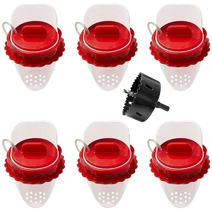 Comparer les prix de 6 Pices Mangeoire Poules Mangeoire Poules Anti Nuisible Mangeoire Poule Automatique Tanche la Pluie pour Seaux Tonneaux PZCC