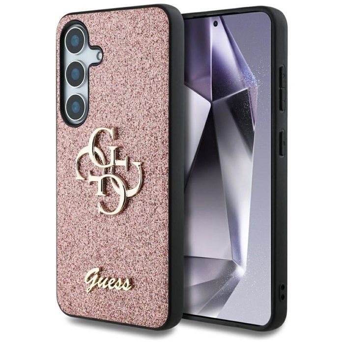 Coque Guess Fixed Glitter Big 4G Metal Logo pour Samsung Galaxy S25