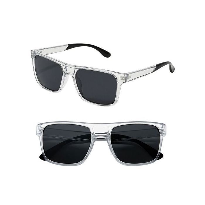 Lunettes de Soleil Homme Rectangle Double Pont Transparente Marque