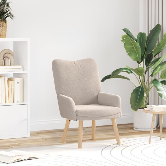 Fauteuil Relaxant Gris Clair en Tissu Laineux