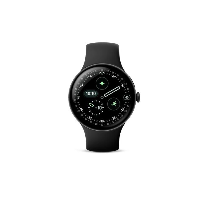 Montre connectée Google Pixel Watch 4 45 mm Bluetooth Noir Mat avec bracelet sport fluoroélastomère Noir Volcanique