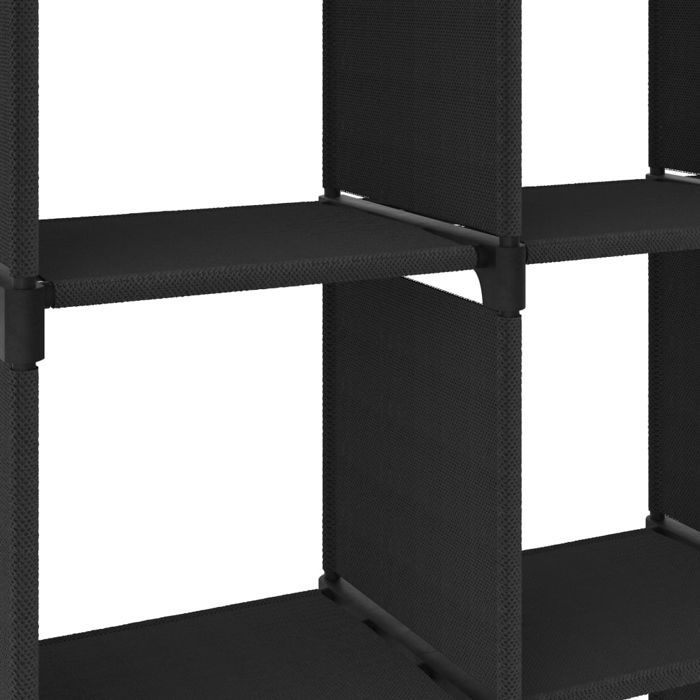 Bibliothèque SOLOMOON CHIC Étagère daffichage - 5 cubes - Noir 103x30x72 5 cm Tissu BB13