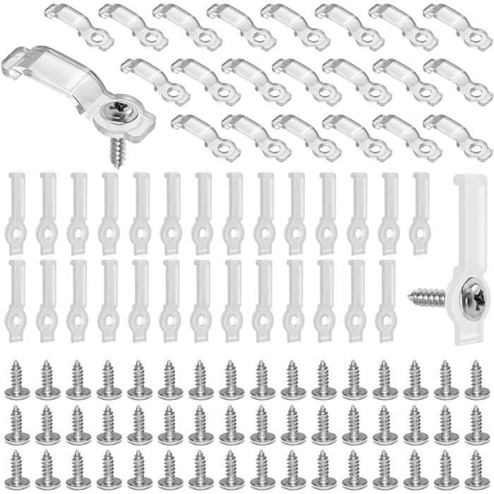TRAHOO-200 Pièces Clips de Bande Lumineuse LED Lighting Clips de supports de fixation pour Bande Lumineuse Supports de Fixati[J550]