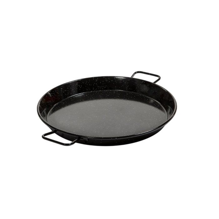 Plat à paella - GARCIMA - 70 cm - Acier émaillé - Bords bas - Poignées latérales solides