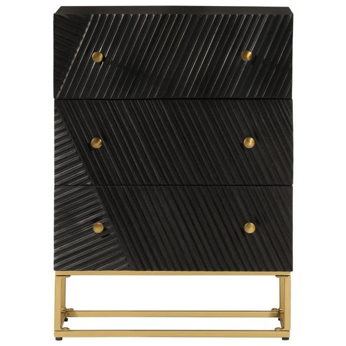 (10359)Moderne Commode noir 55x30x76 cm bois massif de manguier et fer poid:24.45 kg (10359)Moderne Commode noir 55x30x76 cm bois massif de manguier et fer poid:24.45 kg