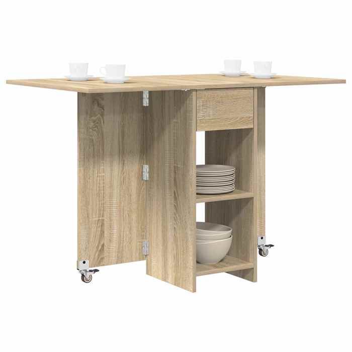 Les SoldesTable à dîner - Table de cuisine rectangulaire au style industriel - 115 x 70 x 75 cm - Bois dingénierie Chêne Sonoma f