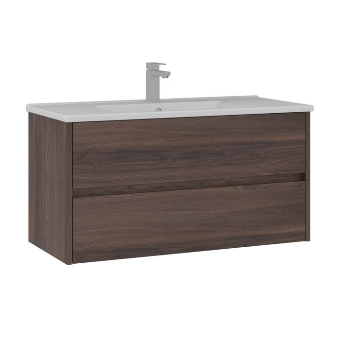 Meuble Vasque Side 100 v3 - 100 x 45 x 52 cm - Dark Walnut