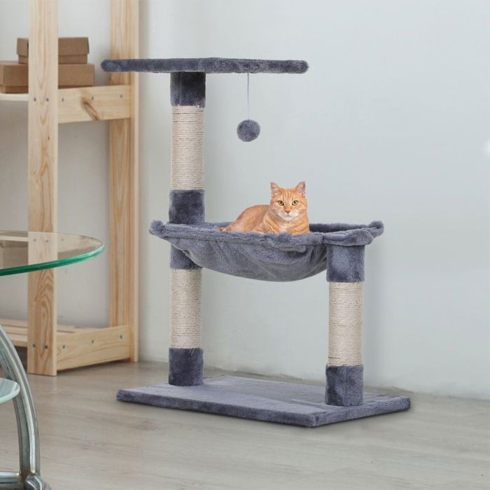 Arbre à chat avec hamac 50 x 36 x 70 cm gris