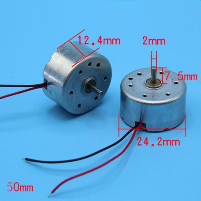 Micro Moteur Solaire 3V-6V Argenté – Lot De 2 Moteurs DC Pour Bricolage, Loisirs Scientifiques Et Jouets