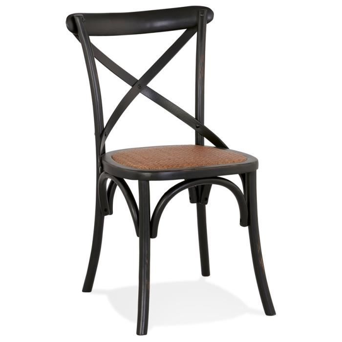 chaise de cuisine rétro 'chably' en bois noir
