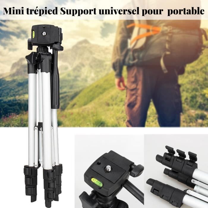 Trépied Téléphone Flexible Compact Et Portable - Hauteur Réglable, Pieds Antidérapants - Pour Bureau, Voyage, Extérieur, Vlogging