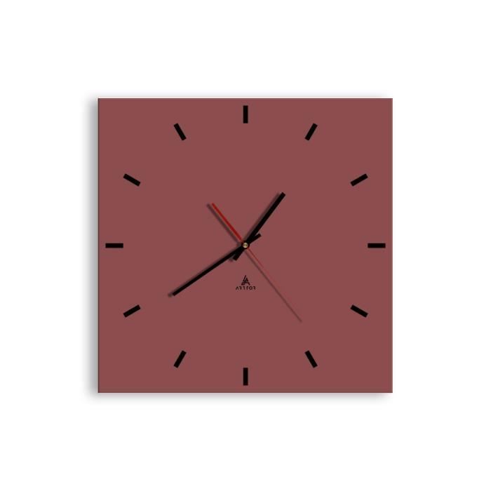 Horloge Murale Verre ARTTOR 40x40cm - Design Marbre Pierre, Silencieuse - Décoration Moderne
