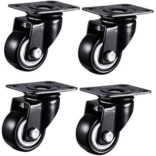 ROUE - ROULETTE,2B2C-2 Pouces--Roulettes Pivotantes Orange En Caoutchouc Pour Meubles, Roulettes