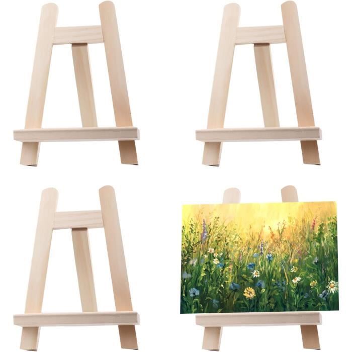 Lot De 4 Mini Chevalets En Bois 15x20cm - Supports Pour Tableaux, Photos, Menus (Déco Fête)