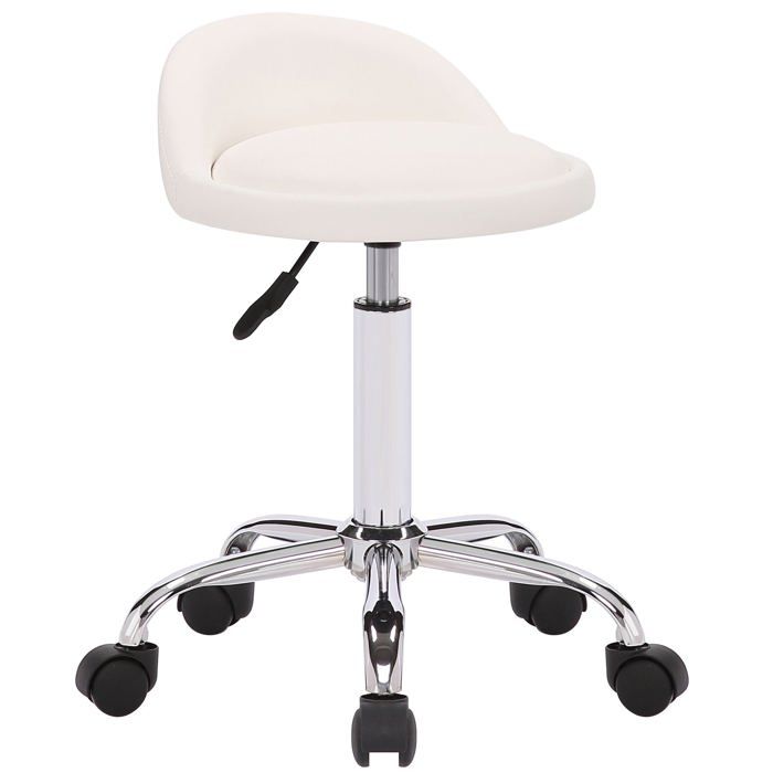 CLP Tabouret De Travail Laflin Gris - Assise Rembourrée Similicuir, Réglable En Hauteur, Pivotant Et à Roulettes