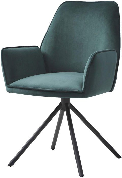 chaise fauteuil rembourre salon bureau avec accoudoirs rotation 90° en velours vert