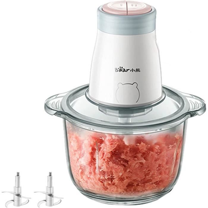 Hachoir électrique 300W - Bol 5L Inox, 3 Vitesses, Lame 6 Feuilles - Parfait Pour Viande, Légumes, Fruits