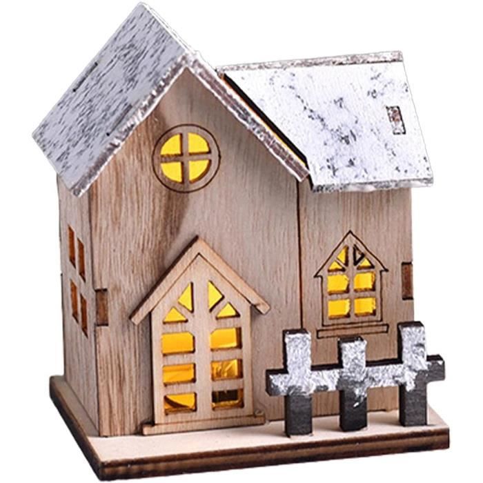 Maisons De Village De Noël en Bois Lumineuses Maison De Noël en Bois