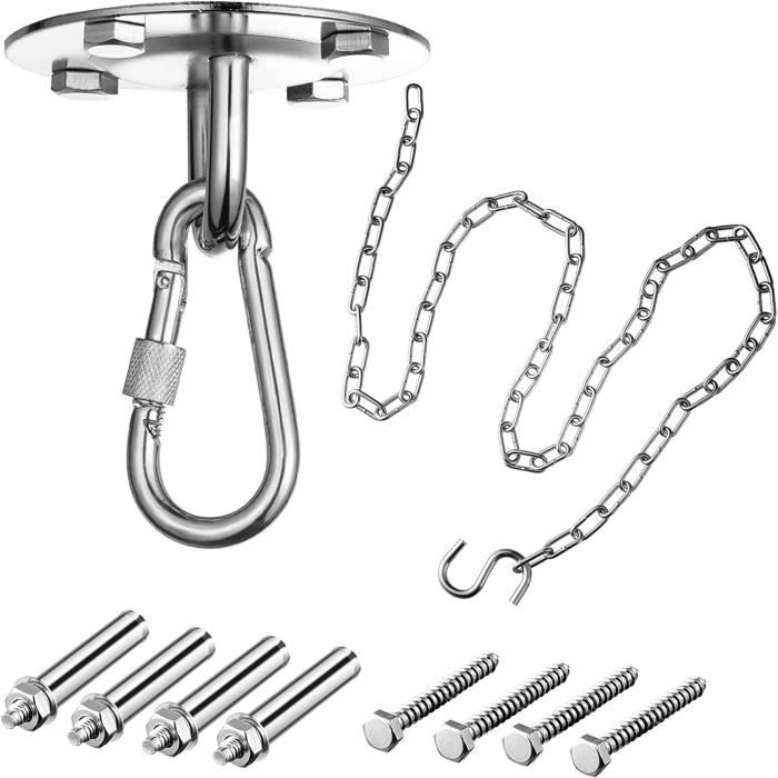 Crochet De Plafond Rotatif 360° - Acier Inoxydable, Charge Max 500 Kg - Pour Balançoire, Sac De Boxe, Hamac