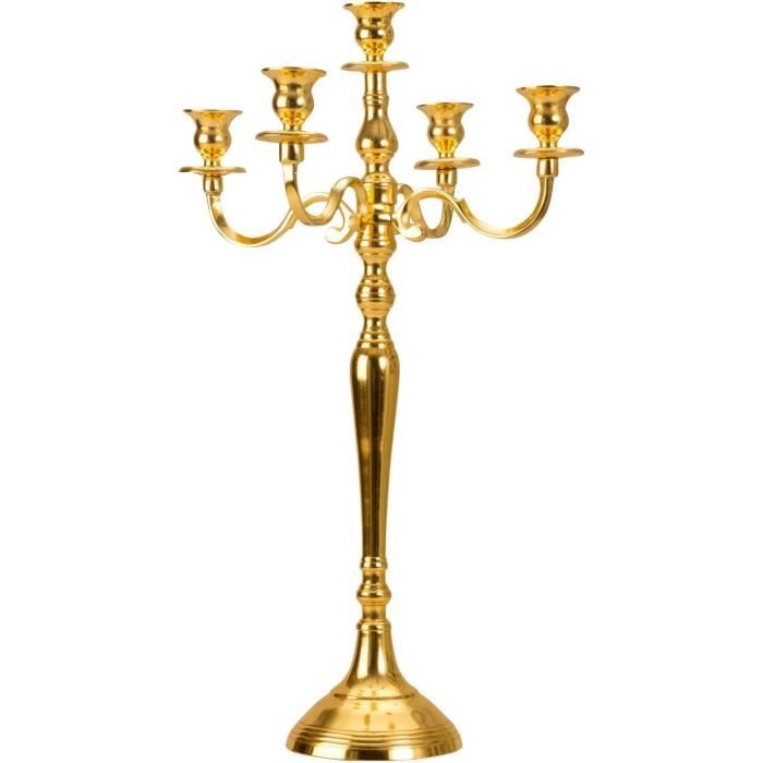 Tyenaza Chandelier Doré à 3 Bras - Candélabre Style Européen Élégant Pour Mariage Et Décoration Maison