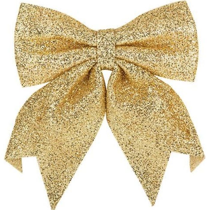 Nœud Cadeau Grosses Paillettes 24x28cm Or Cdiscount Maison