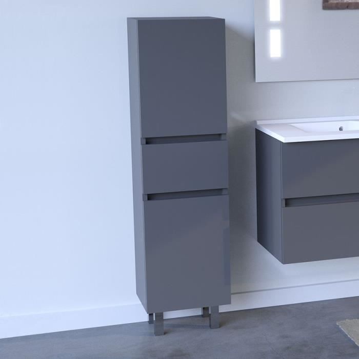 Armoire De Salle De Bain Reversible Univers Gris Anthracite 35