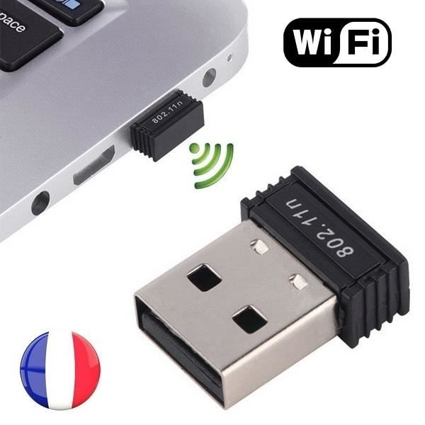SIMPLISIM: DONGLE CLE WIFI USB Adaptateur Sans Fil Réseau Wireless 150 Mbps 802.11n/g/b 48h