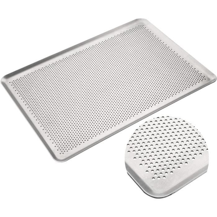 Lot 2 Plaques Four Inox 25,5×19,5×4,5 Cm – Plateau Cuisson Universel, Facile à Nettoyer