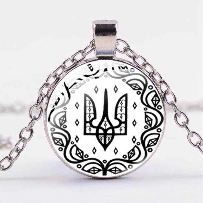 Ukraine Rune Carte collier,Ukraine Embleme Carte Drapeau Pendentif Colliers,Rune ...
