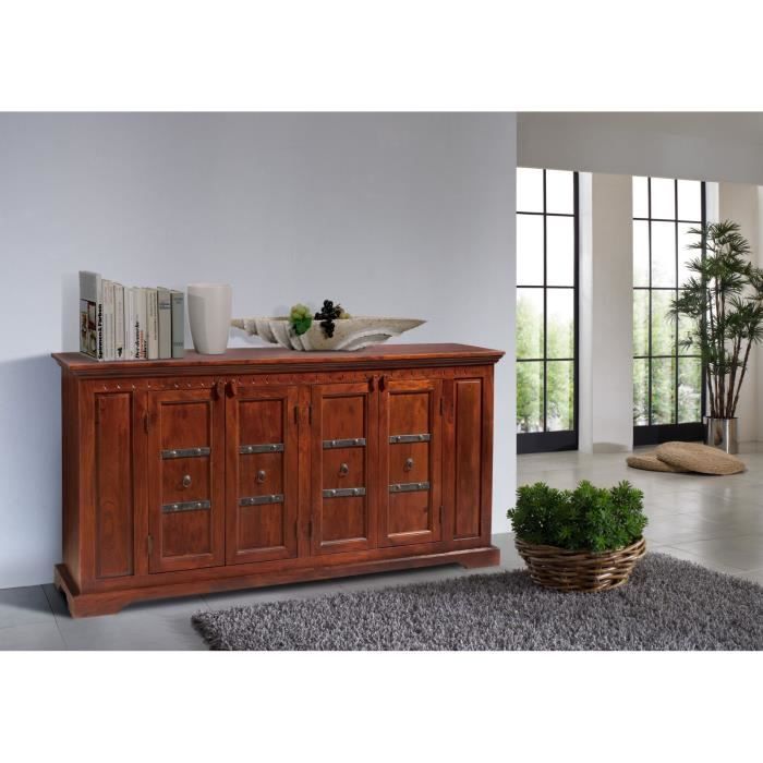 Vitrine Coloniale En Bois Massif D'acacia Laqué Miel - Style Oxford #0527 - Dimensions 72x40x155 Cm