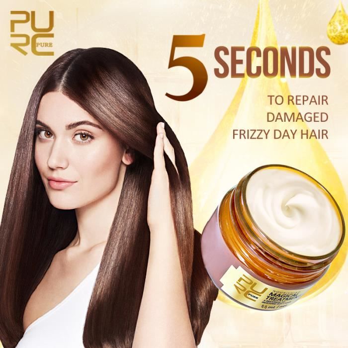 PURC Masque Capillaire Magique a la Keratine 60 ml Effet dans 5 Secondes Reparation des Cheveux Frises Rend la Chevelure Douce Cdiscount Au quotidien