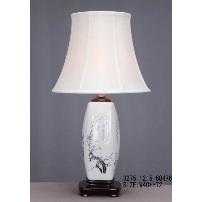 Lampe de table - Orientale - Porcelaine blanche - 1 ampoule - Style ethnique - Intérieur