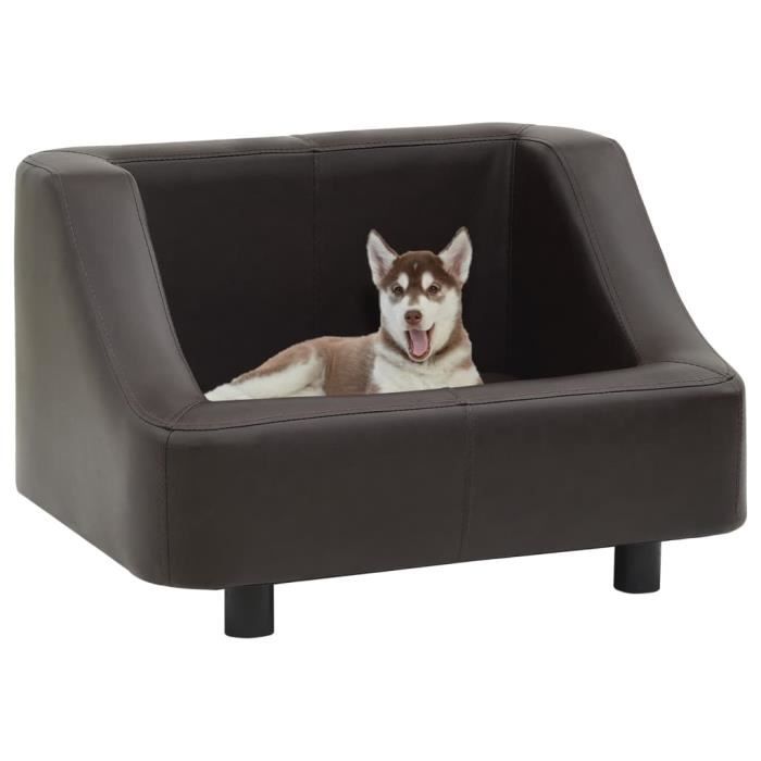 7468 Canape Pour Chien Classique Canape Chien Chat Sur Pied Panier Corbeille Pour Chien Chat Marron 67x52x40 Cm Similicuir Fncm Cdiscount