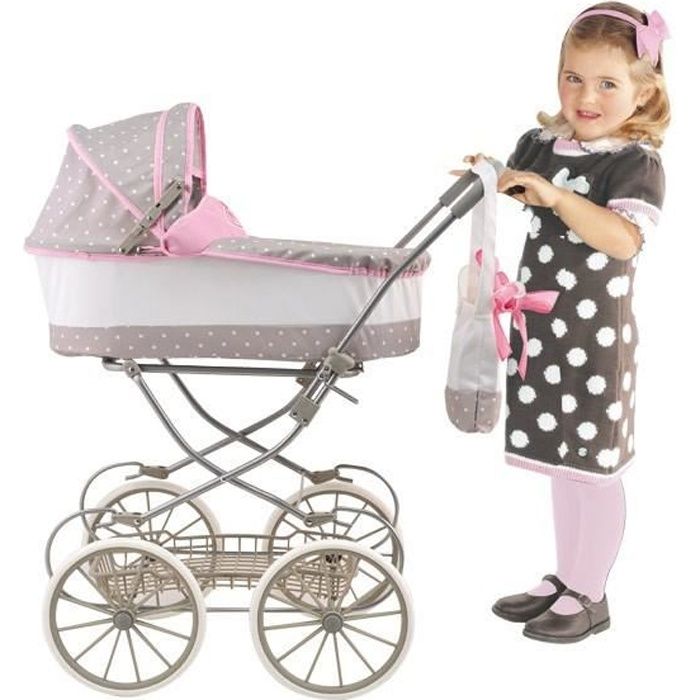 Landau pour enfant LOVE BEBE BOUTIQUE TGM 80cm Gris rose et