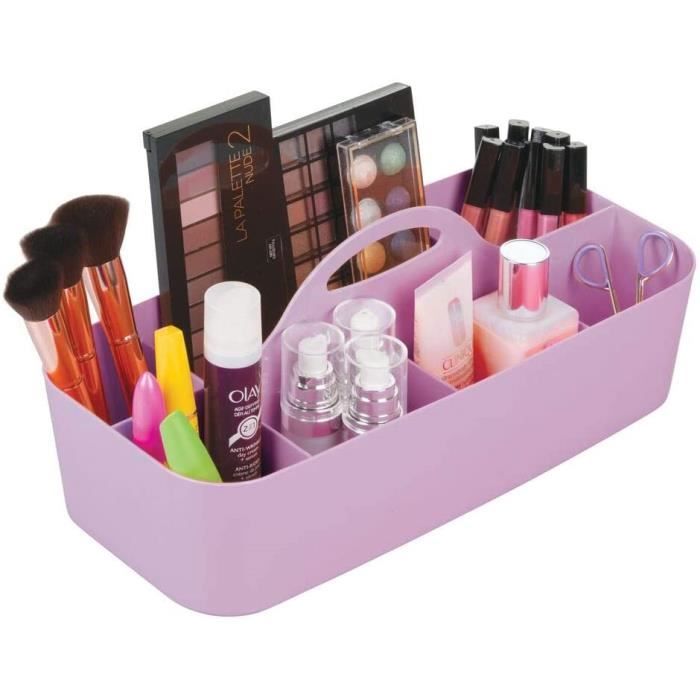 Mini Panier De Rangement En Plastique Avec Poignée Pour Bureau, Chambre à Coucher, Toilettes, Dortoir, 13 X 16 X 9 Cm (bleu Lac