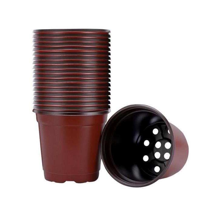 Jardiniere - DOITOOL - Pots de fleurs en plastique pour plantes - Marron - léger